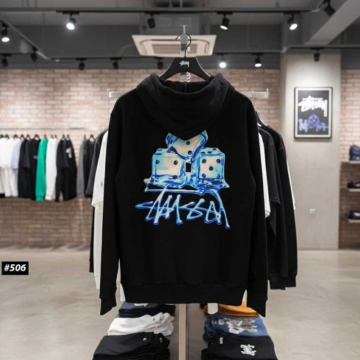 Cotton 100% | Черное Худи Stussy Fuzzy Ice | Толстовка Чорна Стусси Новая | XS-XXL
