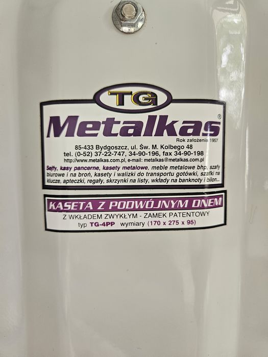Metalkas kaseta biała 17x27,5x9,5 cm