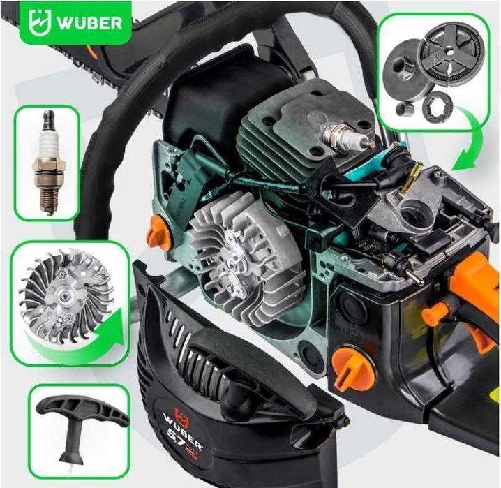 MOCNA 5,7KM Piła Spalinowa WUBER PILARKA Łańcuchowa do drewna Nowa
