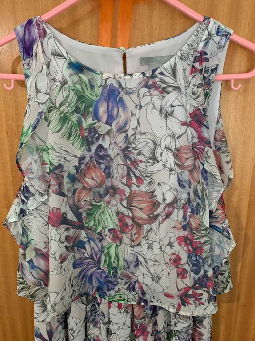 Vestido comprido H&M print floral