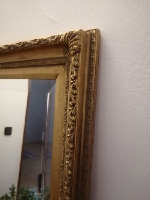 Espelho Antigo Dourado Lindíssimo