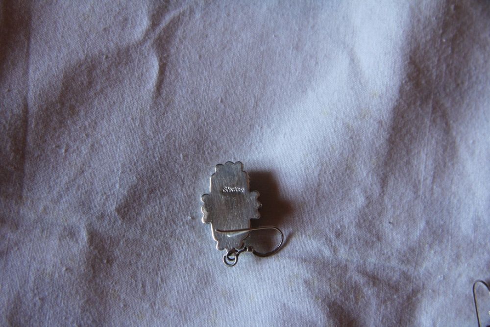 Brincos Prata Pedra Azul Turquesa