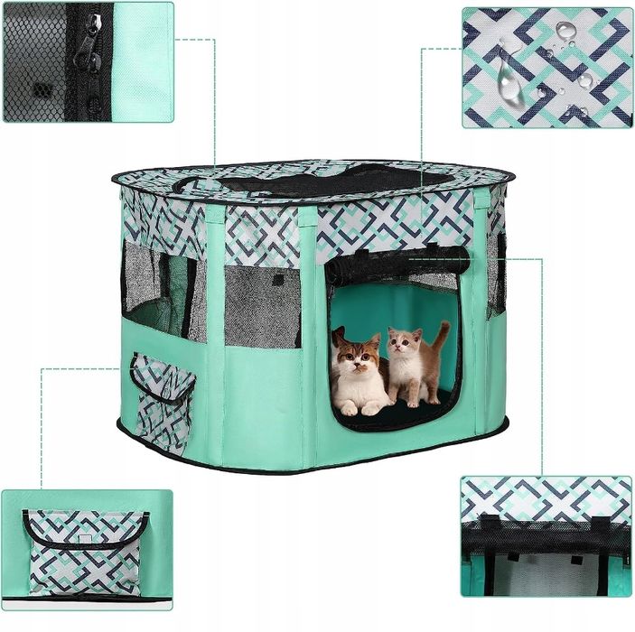 Składany kojec dla zwierząt przenośny namiot dla psa kota na zewnątrz