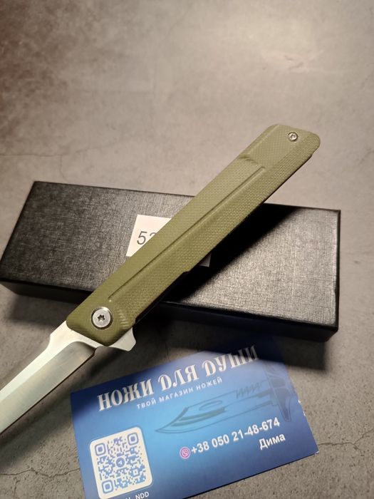 Складной нож с тактическим дизайном цвет олива. 52W.D2