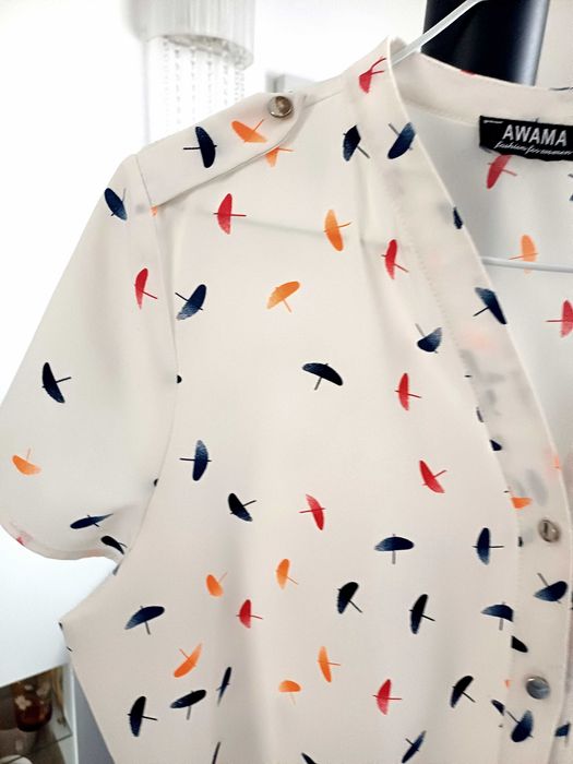 Elegancka Bluzka Damska Krótki Rękaw