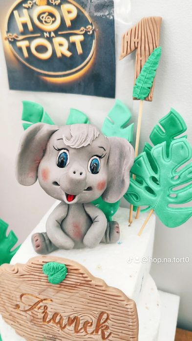 Safari figurki dekoracyjne ozdoby na tort z masy cukrowej