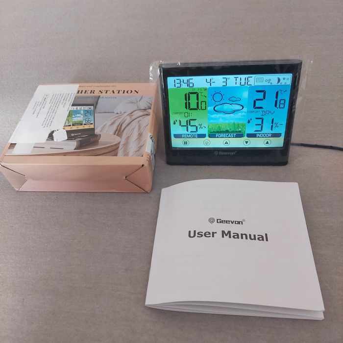 Бездротова метеостанція Geevon. Сенсорний РК-дисплей