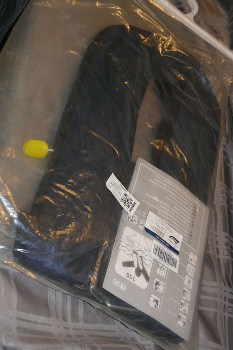 Colete insuflável Manual 150N, Azul, com Arnês