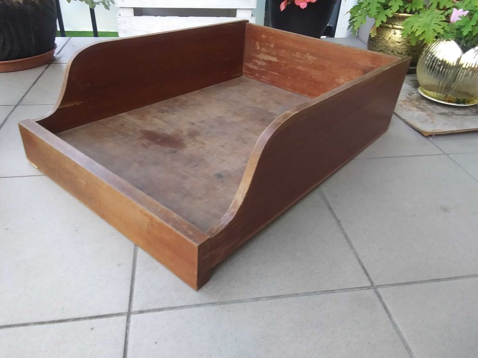 Stara duża szuflada od starego biurka kredensu szafy 60 cm solidna drewniana zabytkowa z PRL / IIRP