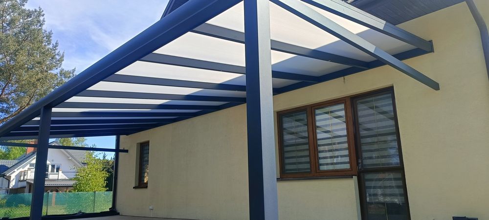 Zadaszenia tarasowe aluminiowe poliwęglan pergola system przesuwany