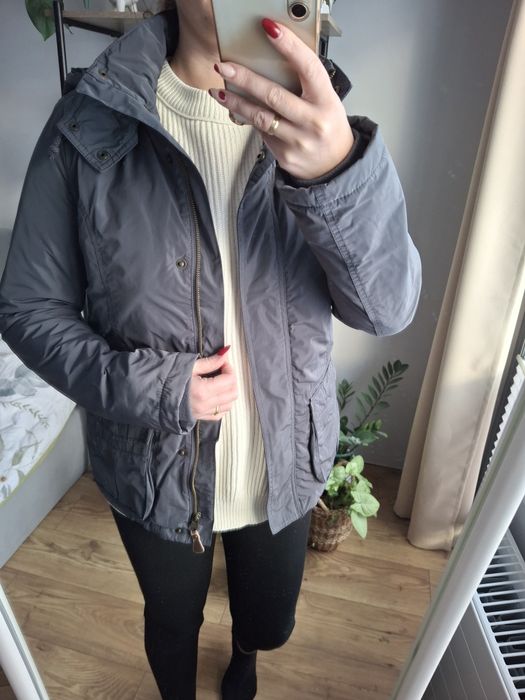 Rozmiar S, H&M szara ocieplana kurtka damska