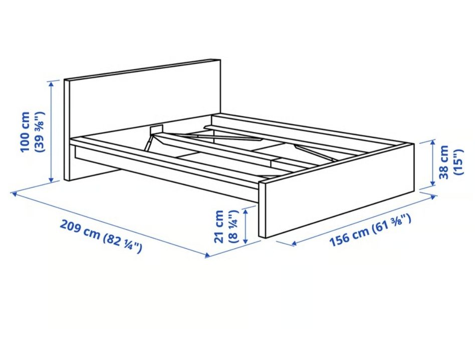 Cama casal malm branca com colchão espuma