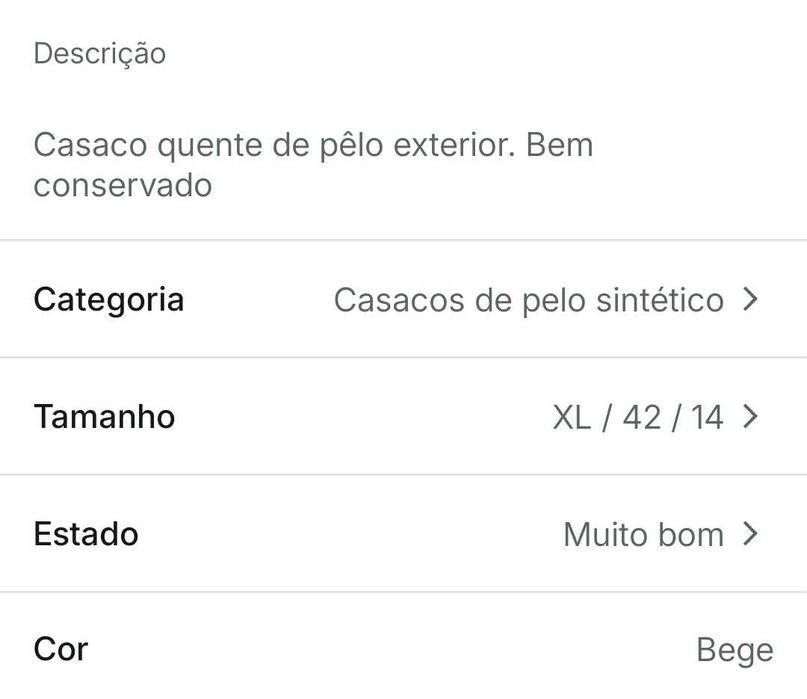 Casacos de pelo inverno
