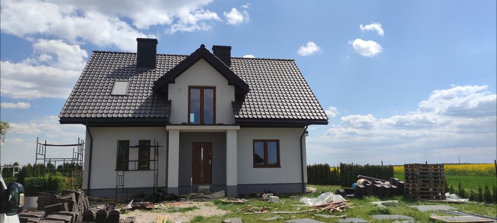Podbitka z blachy obróbka plus orynnowanie kolor brazowy