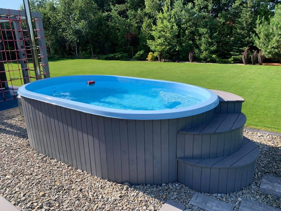 Basen z Pompa Ciepła LED jacuzzi poliestrowy pływacki HYDROMASAŻ SPA