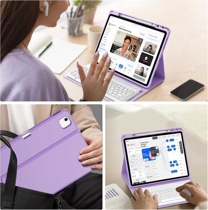 Klawiatura z etui do iPad Air 13" M2 2024 AZERTY Bluetooth