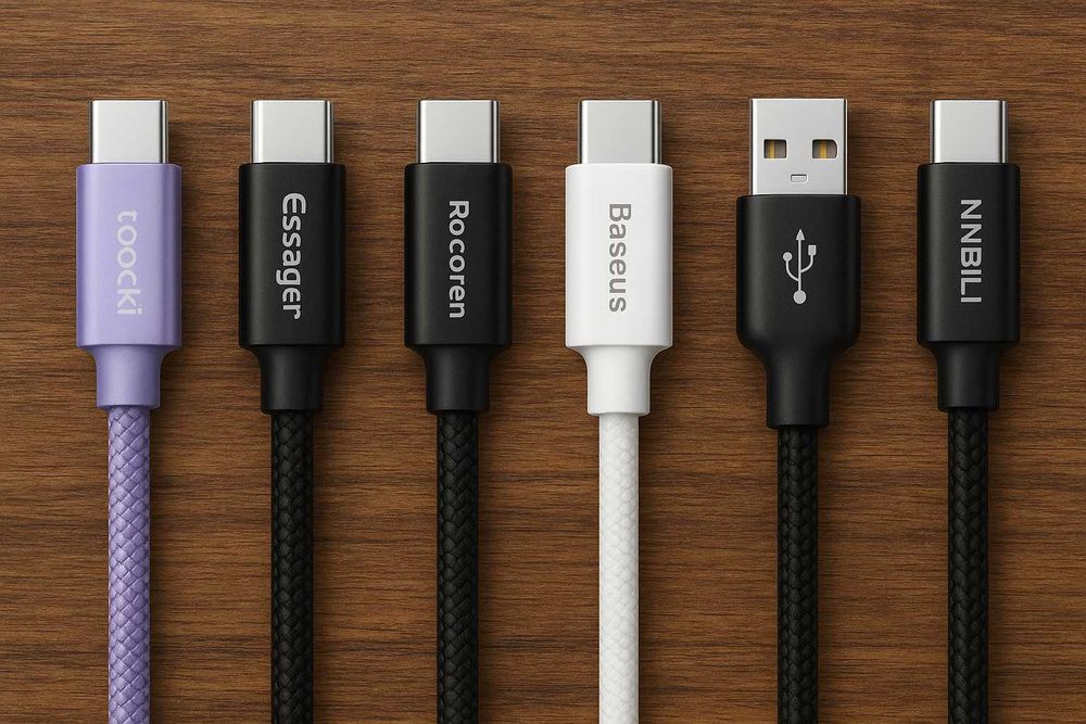 Кабель Type-C A-C Lighting MicroUSB Rocoren Toocki и другие 20-240W