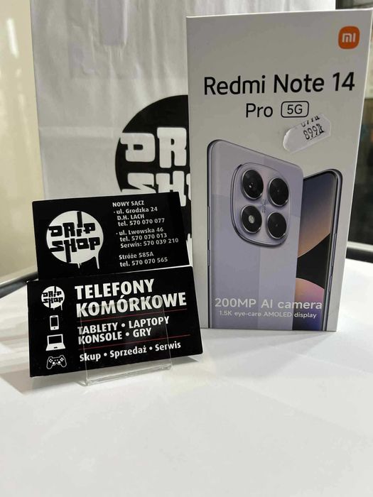 Nowy!!!Redmi Note 14 PRO 5G Fioletowy 8/256GB/Gwarancja/Sklep/Stróże