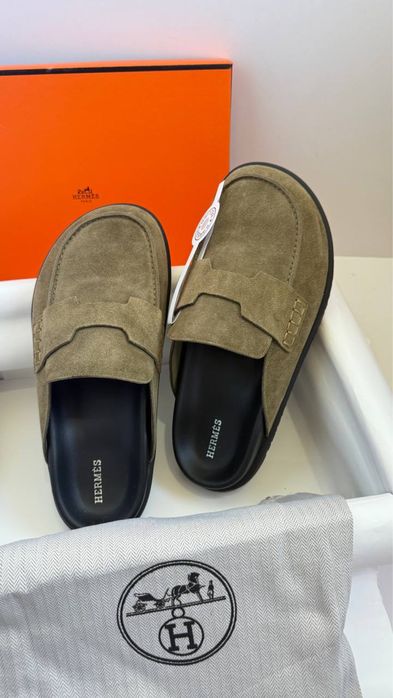 Сабо мюлі клоги ерме мюли бренд ермес шлепки балетки туфли