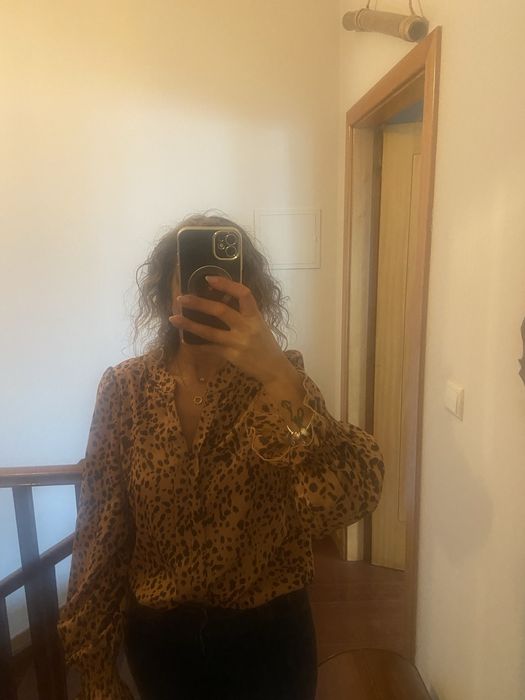 Blusa rosa velho com castanho tamanho M