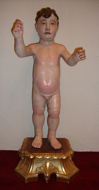 Menino Jesus antigo em madeira