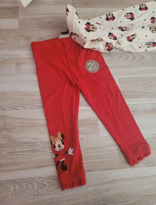 2-pac nowych legginsów świątecznych Myszka Minnie dla dziewczynki r.92