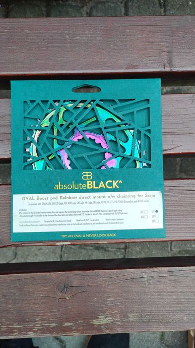 Zębatka absoluteBLACK Oval BOOST 32T DM 3mm PVD Rainbow SRAM