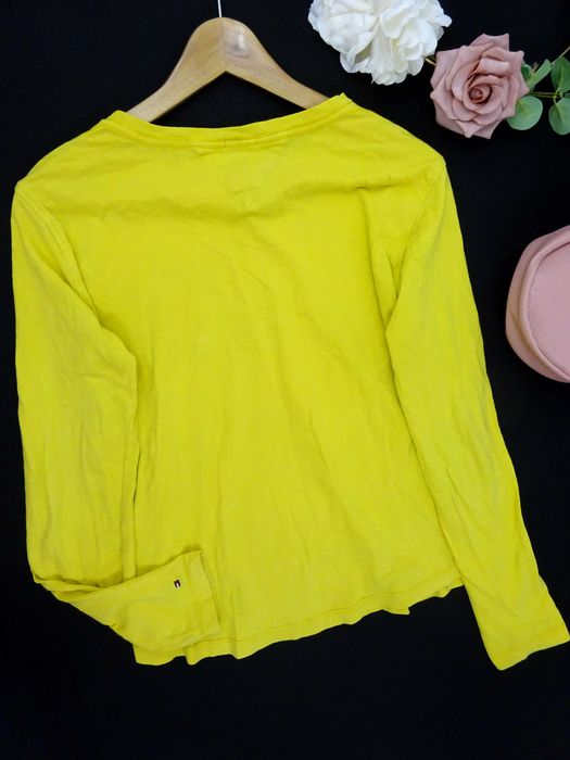 D bluzka damska Tommy Hilfiger koszulka bawełna długi rękaw napis M 38