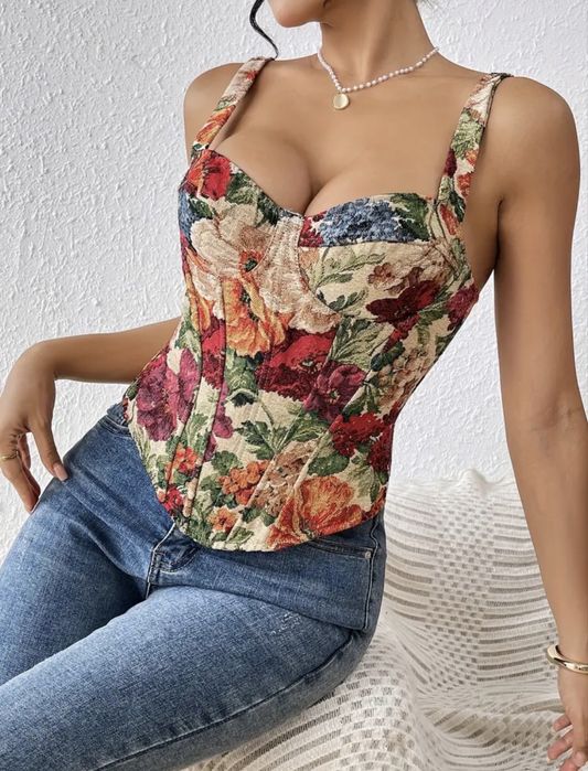 Корсет із жакарду на затяжках розмір L