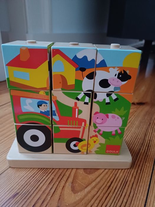 Puzzle 3D Goula 3+ anos com 9 cubos de enfiar