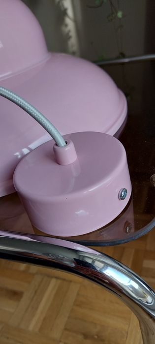 Nowa lampa sufitowa ozdobna różowa metalowy duży klosz loft industrial