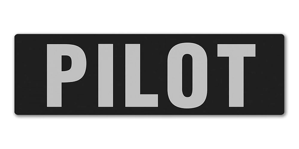 Emblemat PILOT odblaskowy na rzepie 31 x 10 cm