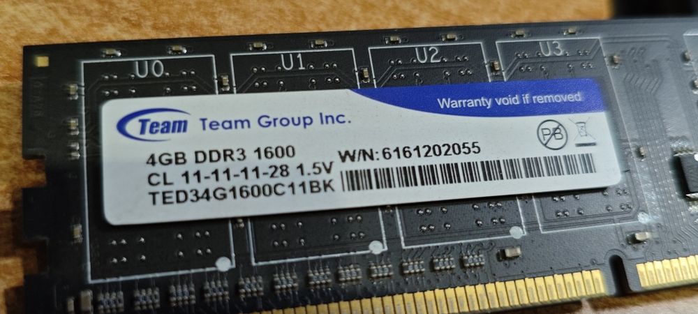 Модуль памяти Team DDR3 4GB 1600MHz Elite, в оригинальной упаковке.