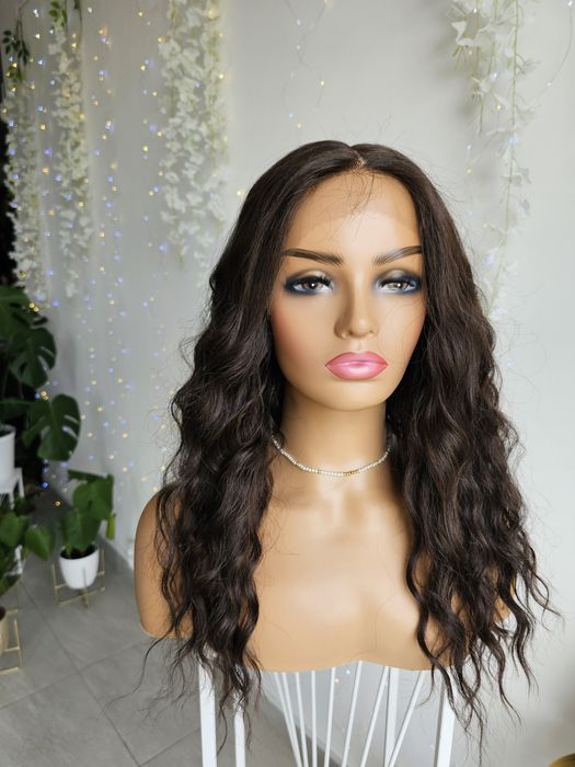 Peruka Iga naturalne fale naturlany ciemny brąz 55 cm lacefront