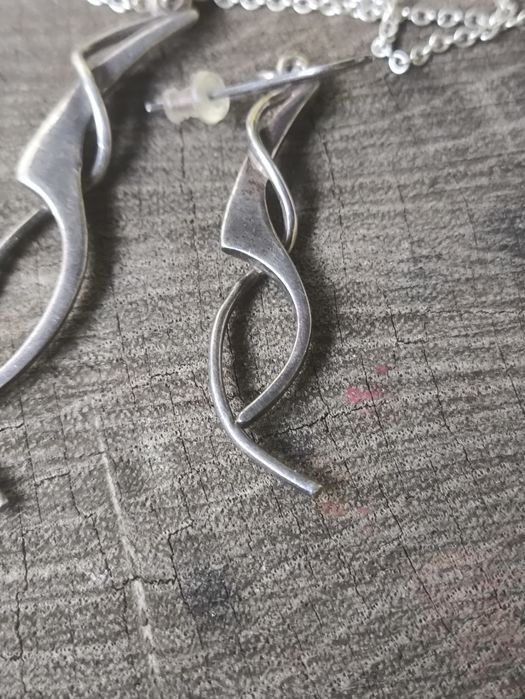 Srebrne  kolczyki,wisiorek Kit Heat Beaverbrooks. Vintage