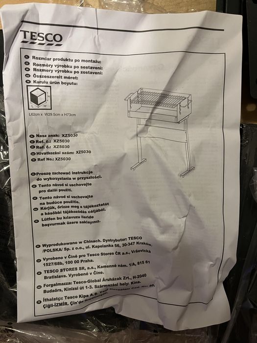 Nowy grill węglowy Tesco