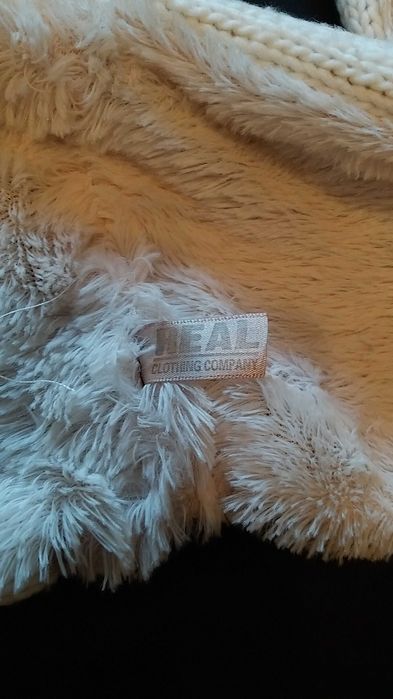 Cachecol fechado Echarpe branco e castanho