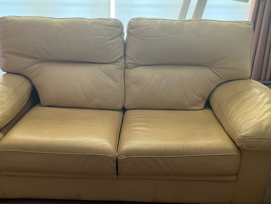 Conjunto de 2 sofás de pele
