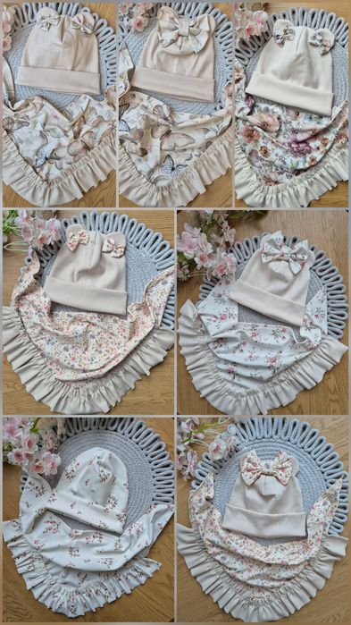 Komplety wiosenne czapka chusta 128