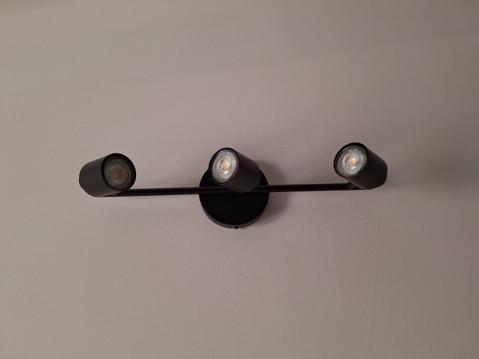 Foco decorativo inspire TEKLA 3 lâmpadas GU10X3 metal preto