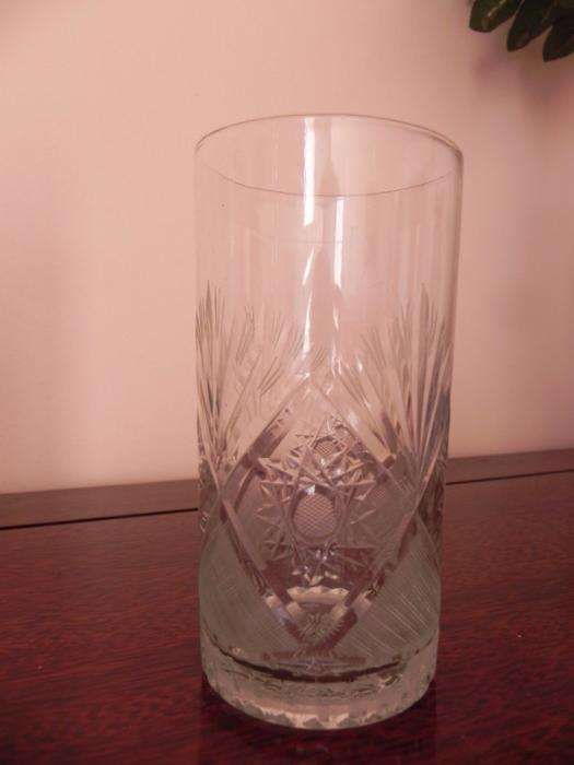 Conjunto antigo, Cristal de Boémia, jarro com pega e dois copos