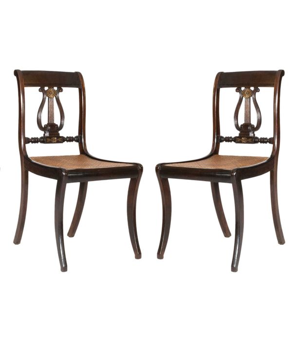 Conjunto Seis Cadeiras Jantar Inglesas, Estilo Sheraton, Século XIX