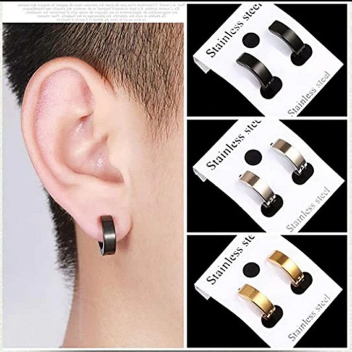 Brincos/argolas em aço unisexo