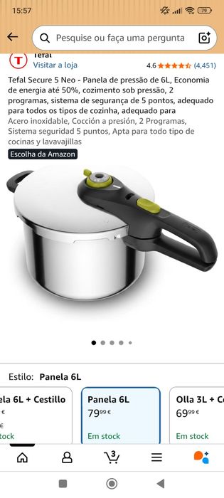 Panela de Pressão Tefal Secure 5 Neo 6L preciso substituir botão