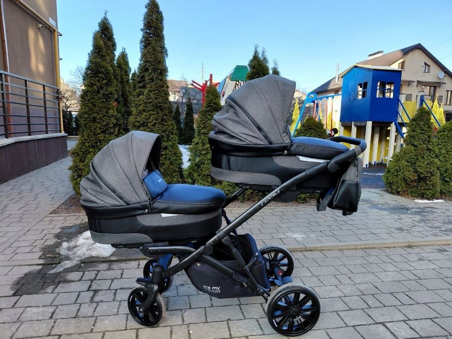 Коляска для двійні 2 в 1 RIKO, колір антрацит