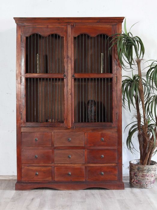 Witryna z drewna egzotycznego 180x50x115cm