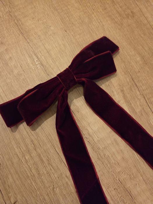 Spinka welurowa kokardka