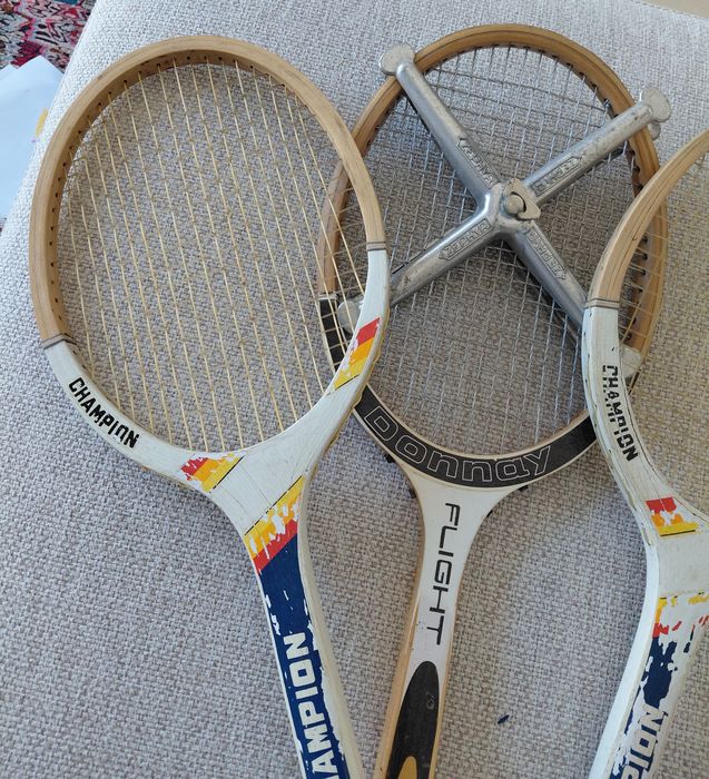 4 Raquetes madeira vintage