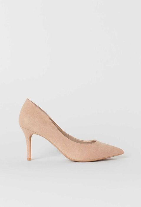 Sapatos salto alto "stiletto" camurça rosa T.37 H&M