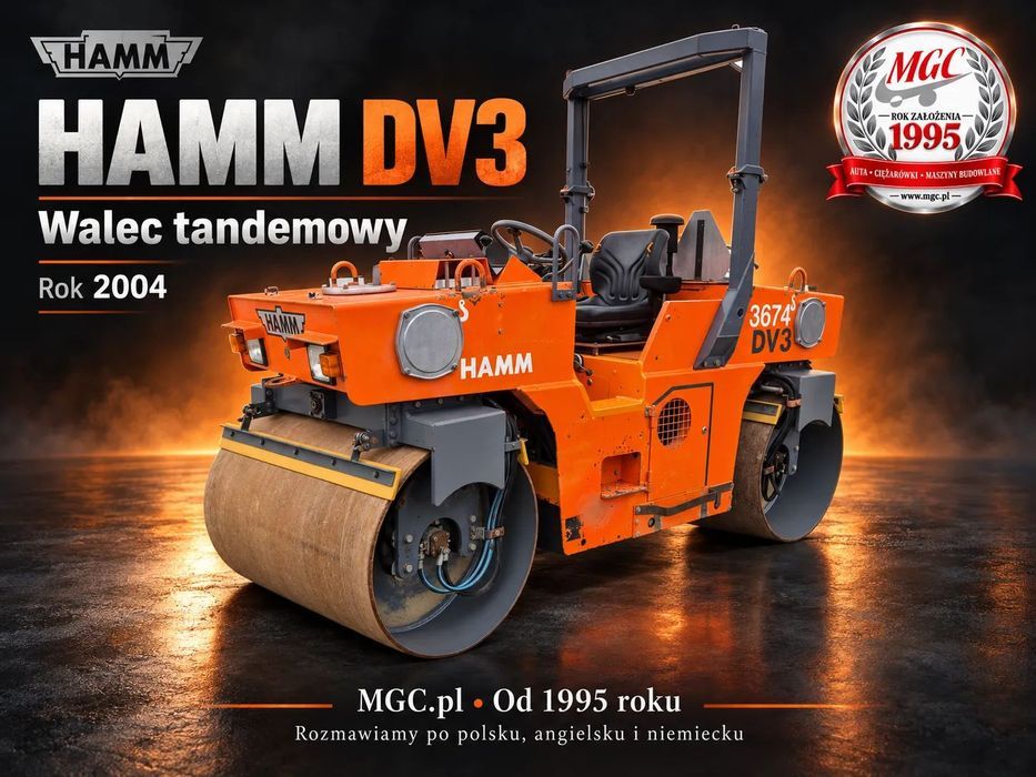 Hamm DV 3.22H / WALEC TANDEMOWY / POLEWACZKA / WIBRACJE / SUPER STAN / NIE ZAWODNY / SOLIDNA KONSTRUKCJA / SILNIK HATZ / GŁADKIE BĘBNY / MOŻLIWOŚĆ TRANSPORTU  Unikatowy, Solidny, Nie zawodny, HATZ, Serwisowany, TOP!